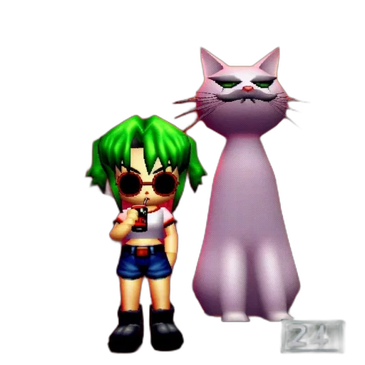 3d render, pixel art, concept art, vaporwave transparent PNG cut-out