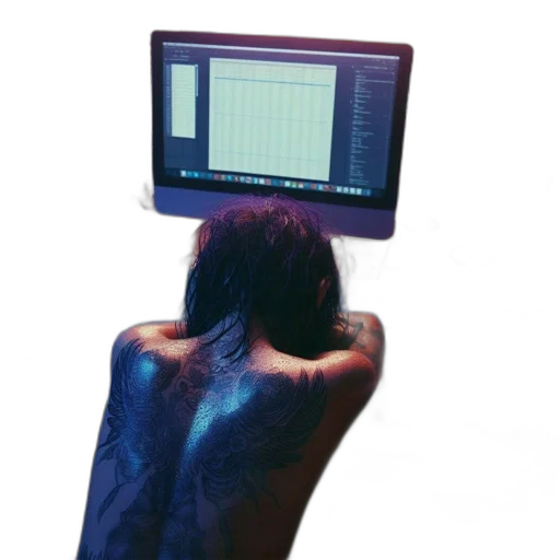 jewelry, robot, cyberpunk, vaporwave transparent PNG cut-out
