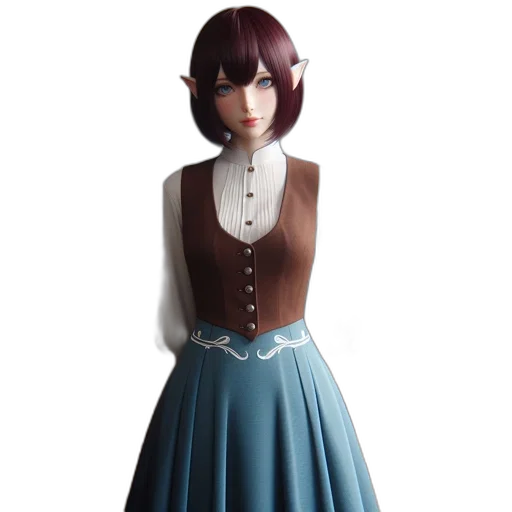 dress, 3d render, concept art, fantasy art transparent PNG cut-out