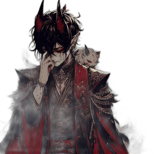 mask, staff, jacket, dragon transparent PNG cut-out