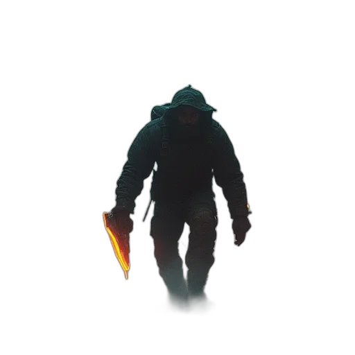 staff, creature, jacket, weapon transparent PNG cut-out