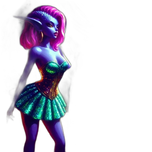 dress, 3d render, concept art, vaporwave transparent PNG cut-out