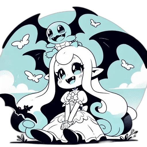 dress, creature, dragon, pixel art transparent PNG cut-out