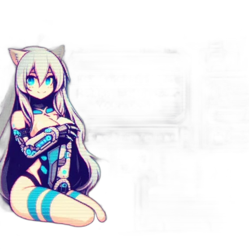 robot, dress, staff, weapon transparent PNG cut-out