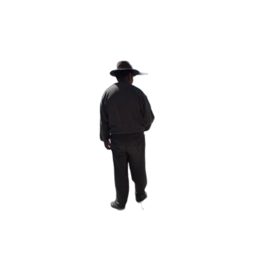 hat, jacket, robot, staff transparent PNG cut-out