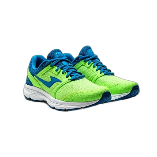 shoes, 3d render, neon, green transparent PNG cut-out