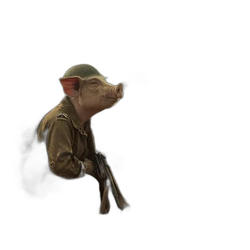 creature, animal, jacket, hat transparent PNG cut-out