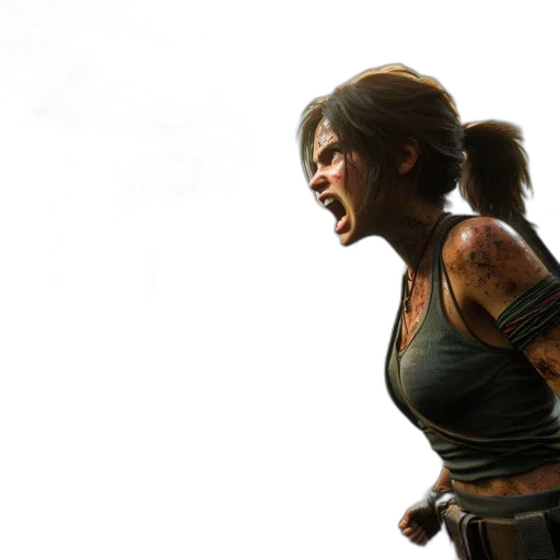 concept art, 3d render, determined, female transparent PNG cut-out