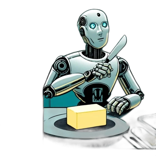 robot, concept art, kitchen-based, comic transparent PNG cut-out