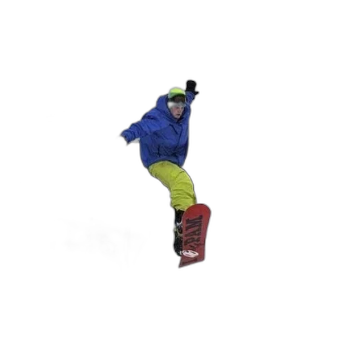 snow, neon, snowboarder, blue transparent PNG cut-out