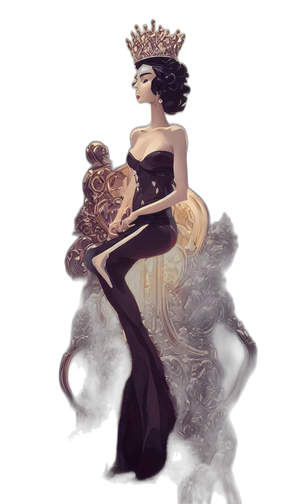 dress, crown, concept art, fantasy art transparent PNG cut-out