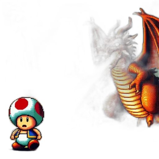 dragon, concept art, pixel art, fantasy art transparent PNG cut-out