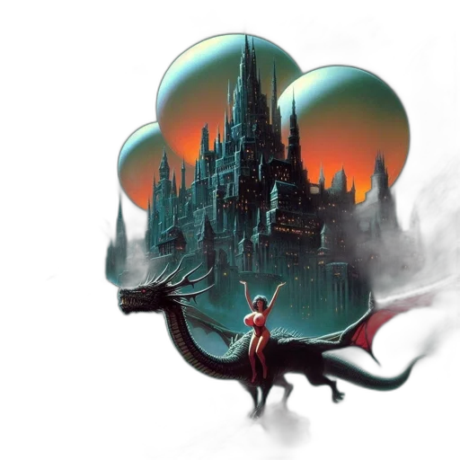 dragon, concept art, fantasy art, comic book art transparent PNG cut-out