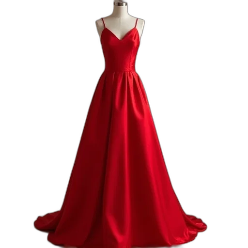 dress, red, line, satin transparent PNG cut-out