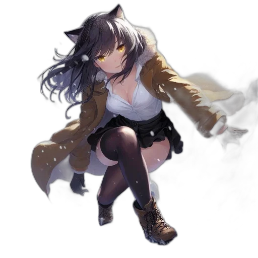 staff, jacket, animal, weapon transparent PNG cut-out