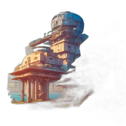 robot, building, crown, face transparent PNG cut-out