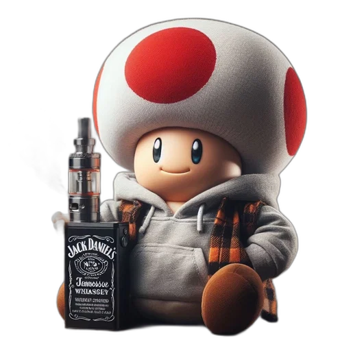 bottle, jacket, hat, 3d render transparent PNG cut-out