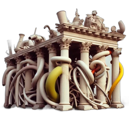 building, 3d render, concept art, ornate transparent PNG cut-out
