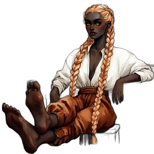 staff, hair, dress, concept art transparent PNG cut-out