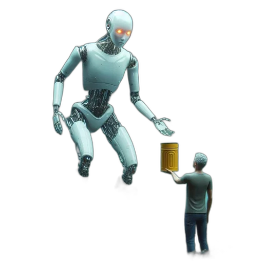 robot, concept art, 3d render, anthropomorphic transparent PNG cut-out