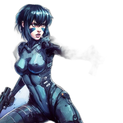 robot, weapon, cyberpunk, concept art transparent PNG cut-out