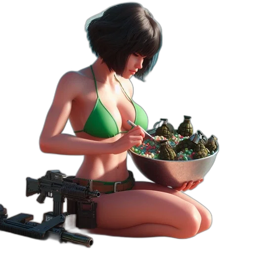 weapon, food, concept art, 3d render transparent PNG cut-out