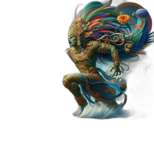 dragon, creature, mask, staff transparent PNG cut-out