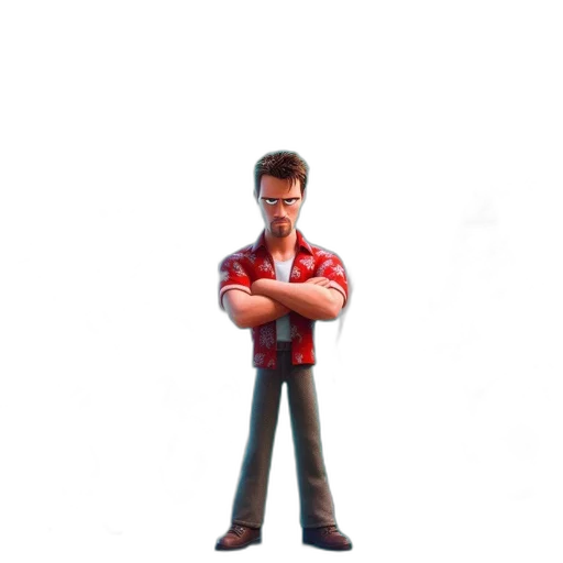 jacket, staff, robot, 3d render transparent PNG cut-out