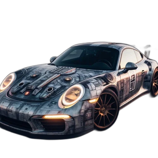 car, 3d render, photorealistic, concept art transparent PNG cut-out