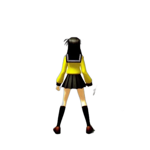 staff, dress, hair, 3d render transparent PNG cut-out