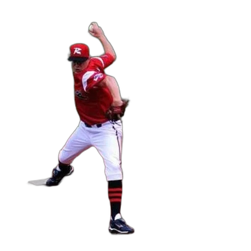 baseball, player, red, uniform transparent PNG cut-out