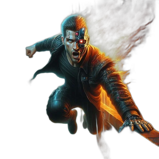 concept art, comic book art, fantasy art, cyberpunk transparent PNG cut-out