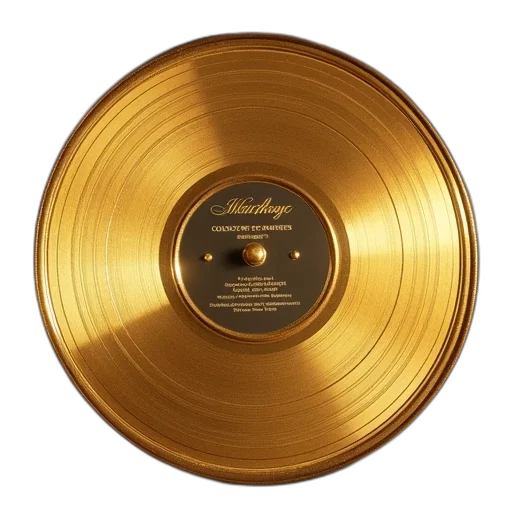 golden, gold, record, signatures transparent PNG cut-out