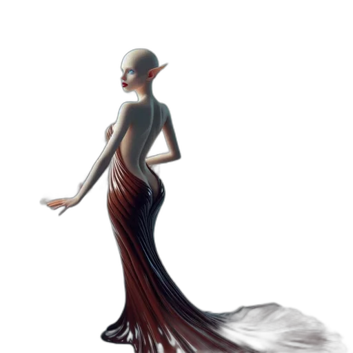 dress, creature, staff, dragon transparent PNG cut-out