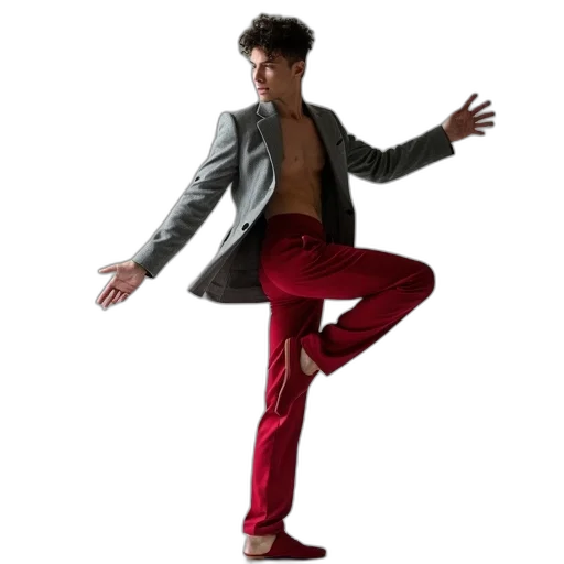 jacket, concept art, red, young transparent PNG cut-out