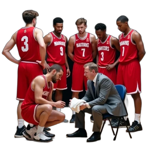 group, men, basketball, huddle transparent PNG cut-out
