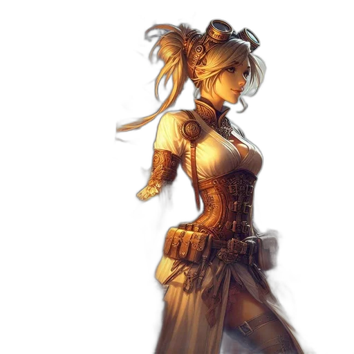 dress, staff, fantasy art, concept art transparent PNG cut-out
