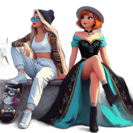 dress, hat, concept art, 3d render transparent PNG cut-out