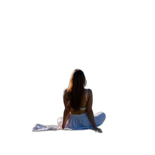 dress, hair, face, staff transparent PNG cut-out