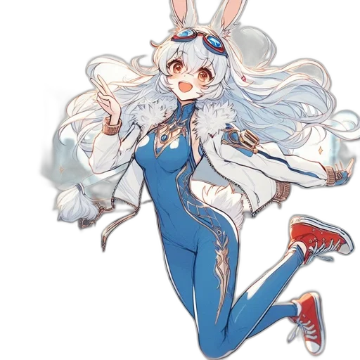 dress, staff, creature, anime transparent PNG cut-out