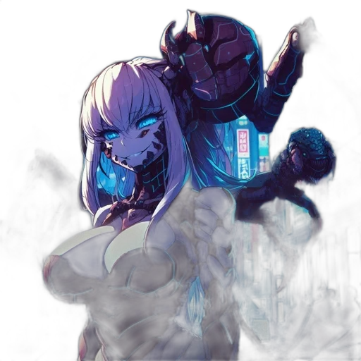 robot, mask, creature, weapon transparent PNG cut-out