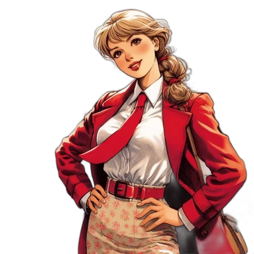 staff, jacket, dress, comic book art transparent PNG cut-out