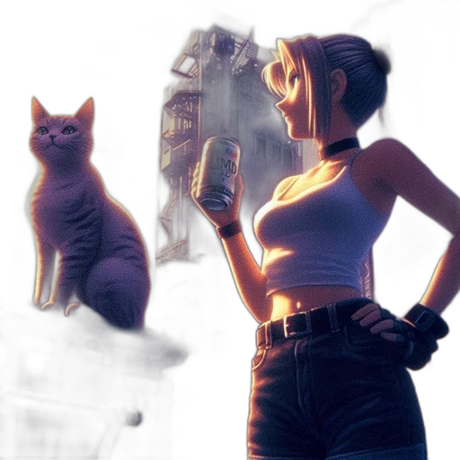 animal, concept art, comic book art, cyberpunk transparent PNG cut-out