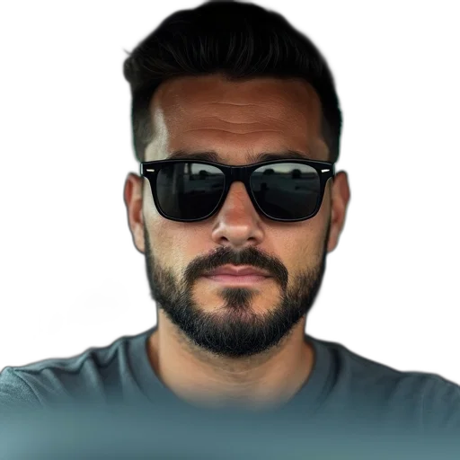 face, staff, jacket, robot transparent PNG cut-out