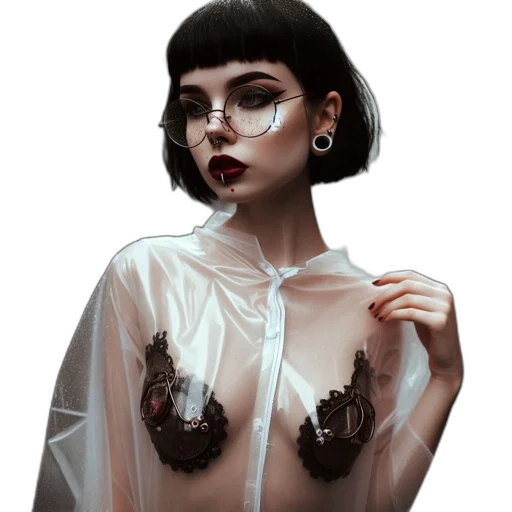 dress, jewelry, face, jacket transparent PNG cut-out