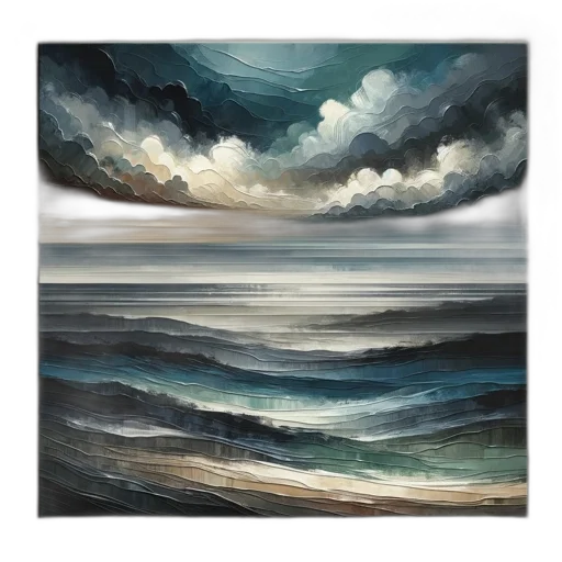 oil painting, photorealistic, beach, underwater transparent PNG cut-out
