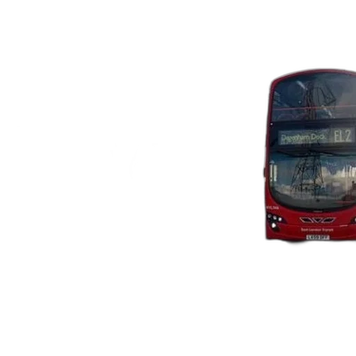 photorealistic, 3d render, red, double-decker transparent PNG cut-out