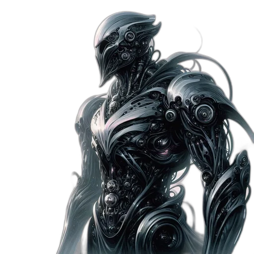 robot, creature, concept art, cyberpunk transparent PNG cut-out