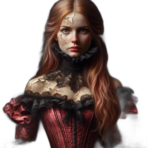 dress, face, mask, fantasy art transparent PNG cut-out