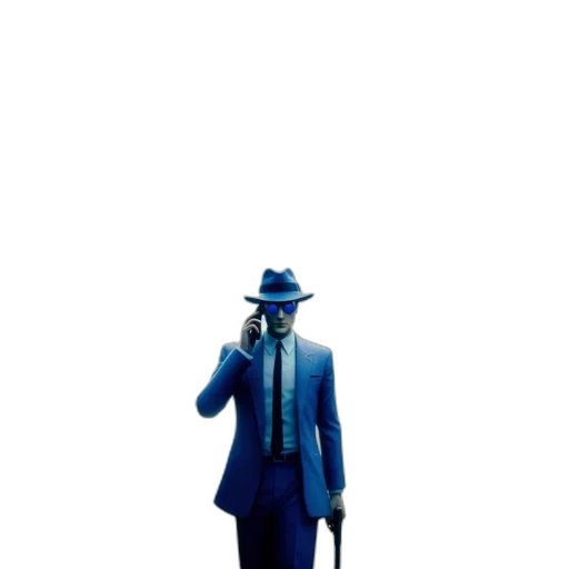 hat, staff, umbrella, robot transparent PNG cut-out